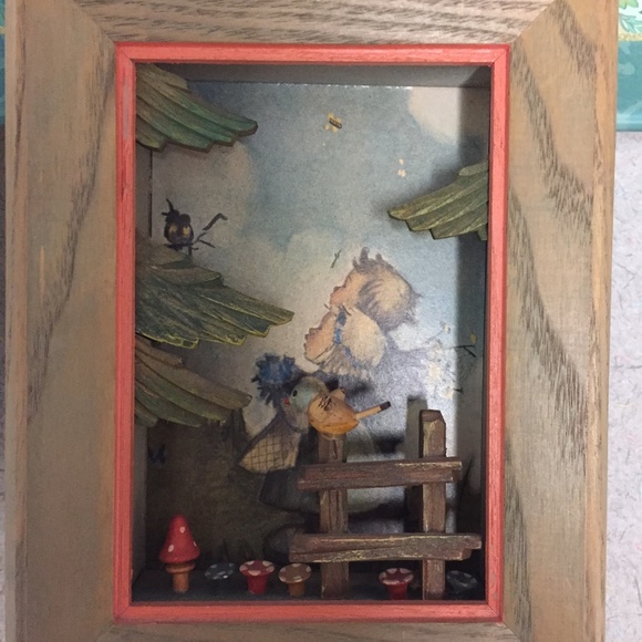 HUMMEL SHADOW BOX CHILDREN RETURN  BABIES IN NEST TO  BLUE BIRD PARENTS IN TREE - Picture 2 of 3